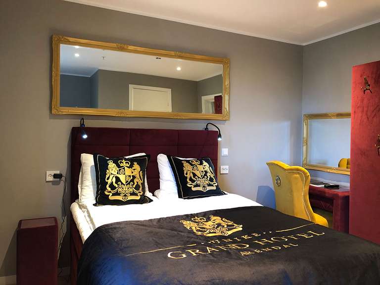Burgundy Bed with Cabinet